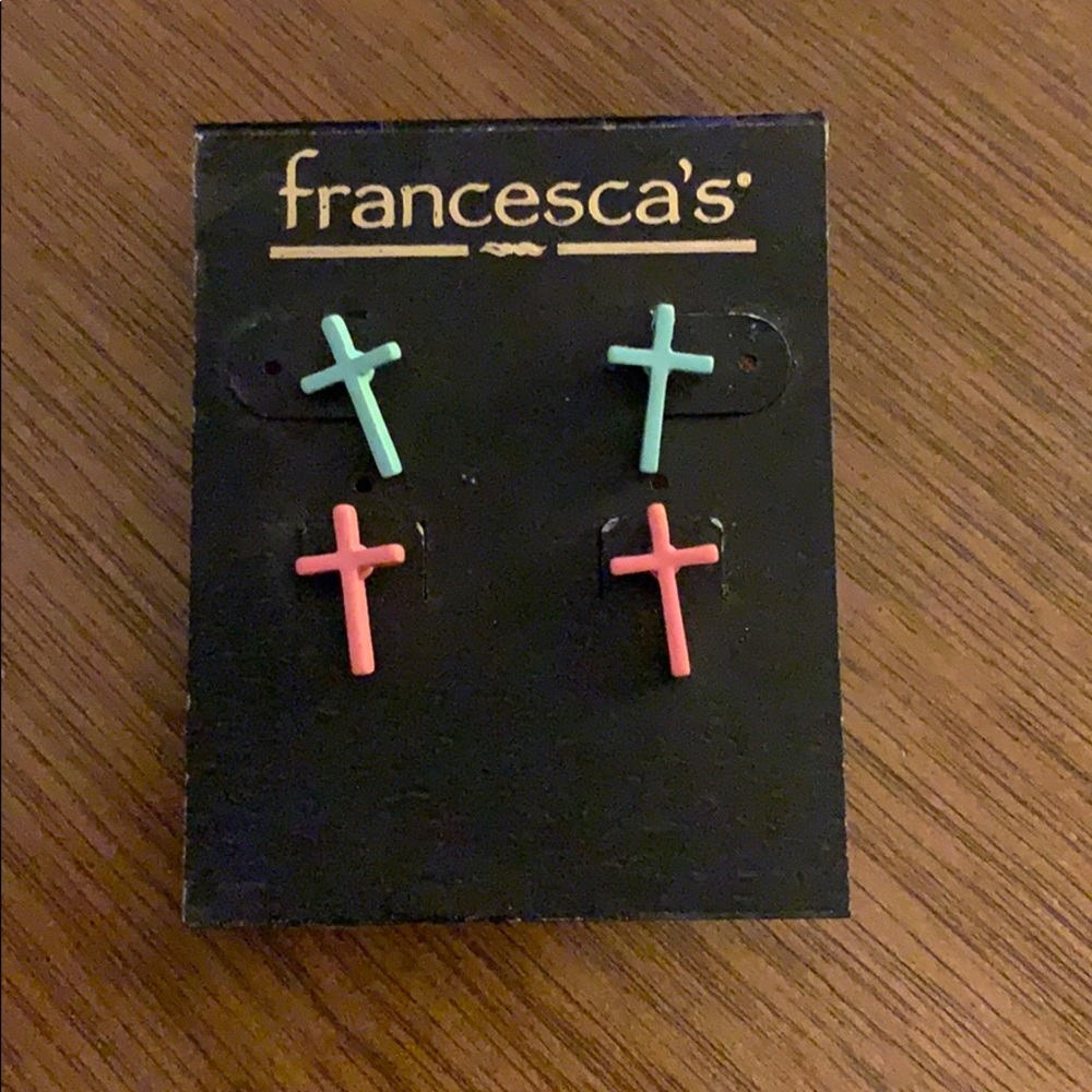 NWT cross earring studs